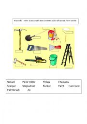 English Worksheet: Garden tools