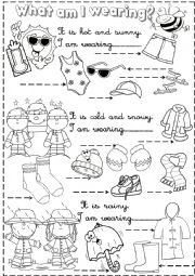 English Worksheet: weather and clothes