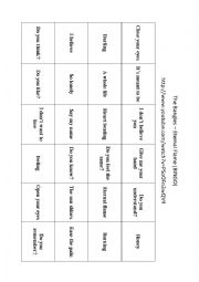 English Worksheet: The Bangles - Eternal Flame (BINGO activity)