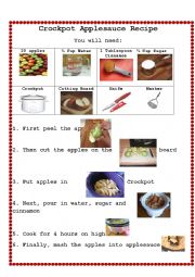 English Worksheet: Crockpot Apple Sauce Recipe 