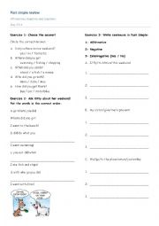 English Worksheet: Past simple review 