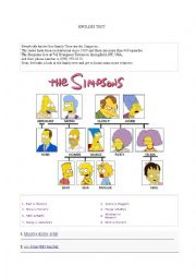 English Worksheet: the Simpsons family tree
