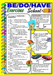 English Worksheet: BE /DO /HAVE