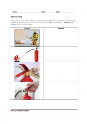 Procedure of using a fire extinguisher