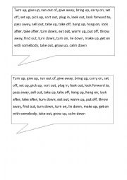 English Worksheet: Phrasal verbs