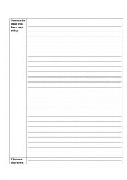 English Worksheet: reading log