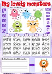 English Worksheet: My Lovely Monsters