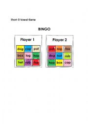 Short O Vowel Bingo