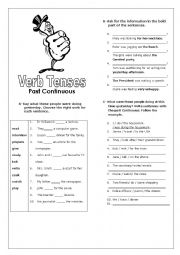 English Worksheet: Past continuous practice