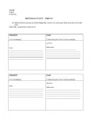 English Worksheet: Writing activity - used to