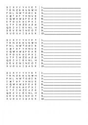 English Worksheet: Numbers Crossword