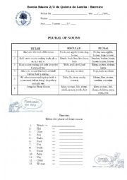 English Worksheet: Plural of nouns