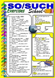 English Worksheet: SO/SUCH