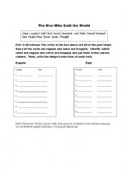 English Worksheet: The Man Who Sold the World