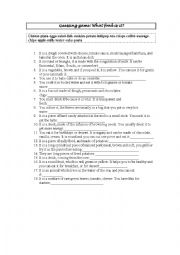 English Worksheet: Guessing game on food