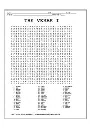 VERBS WORDSEARCH