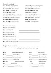 English Worksheet: Simple Present Third Person