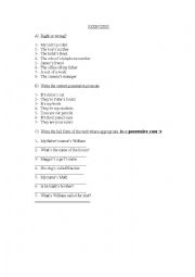 English Worksheet: Possessive Case