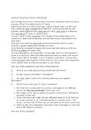 English Worksheet: PASSIVE CONSTRUCTION IN DISCOURSE