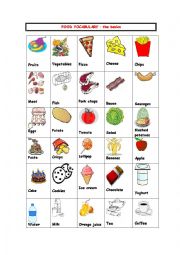 English Worksheet: Food vocabulary