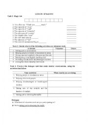 English Worksheet: speaking lesson