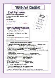 English Worksheet: Relative Clauses review