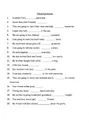 English Worksheet: Object Pronous