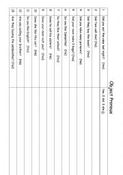 English Worksheet: Object Pronous