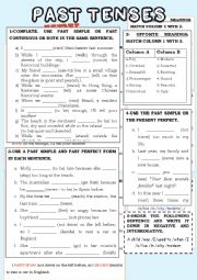 English Worksheet: Review Past Tenses - with vocabulary Adjectives for Describing places 
