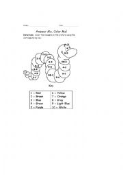 English Worksheet: numbers