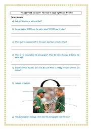 English Worksheet: The apartheid and sports: Nelson Mandela and Franois Piennar