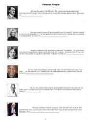 English Worksheet: Famous People 