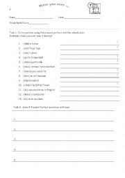 English Worksheet: Present  Perfect