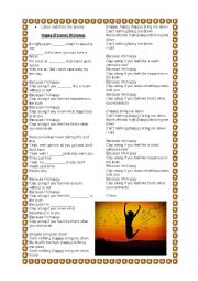 English Worksheet: Song: Happy