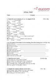 English Worksheet: Tests