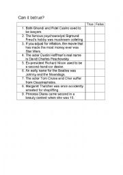 English Worksheet: can it be true