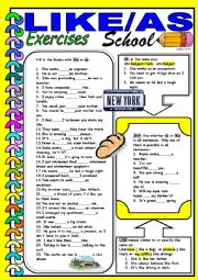 English Worksheet: LIKE/AS