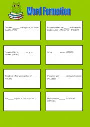 Word Formation Cards