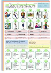 English Worksheet: Professions Part 1 (12 professions)