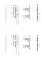 English Worksheet: places and adverbs of frequency- new challenges 1