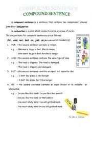 English Worksheet: Compound Sentence