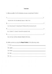 English Worksheet: Present Perfect