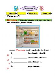 English Worksheet: There is  There are  There isnt  There arent