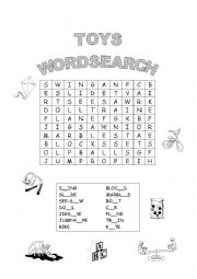 Toys wordsearch