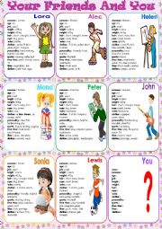 English Worksheet: Your friends and you