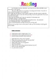 English Worksheet: reading comprehension