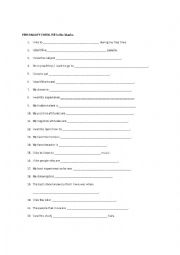 English Worksheet: Personality Pre-test For Intermediate Students