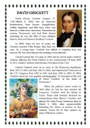 English Worksheet: David Crockett 