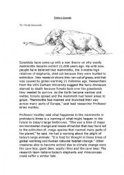 English Worksheet: Extinct Animals
