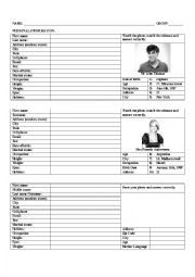 English Worksheet: Personal Information excercise